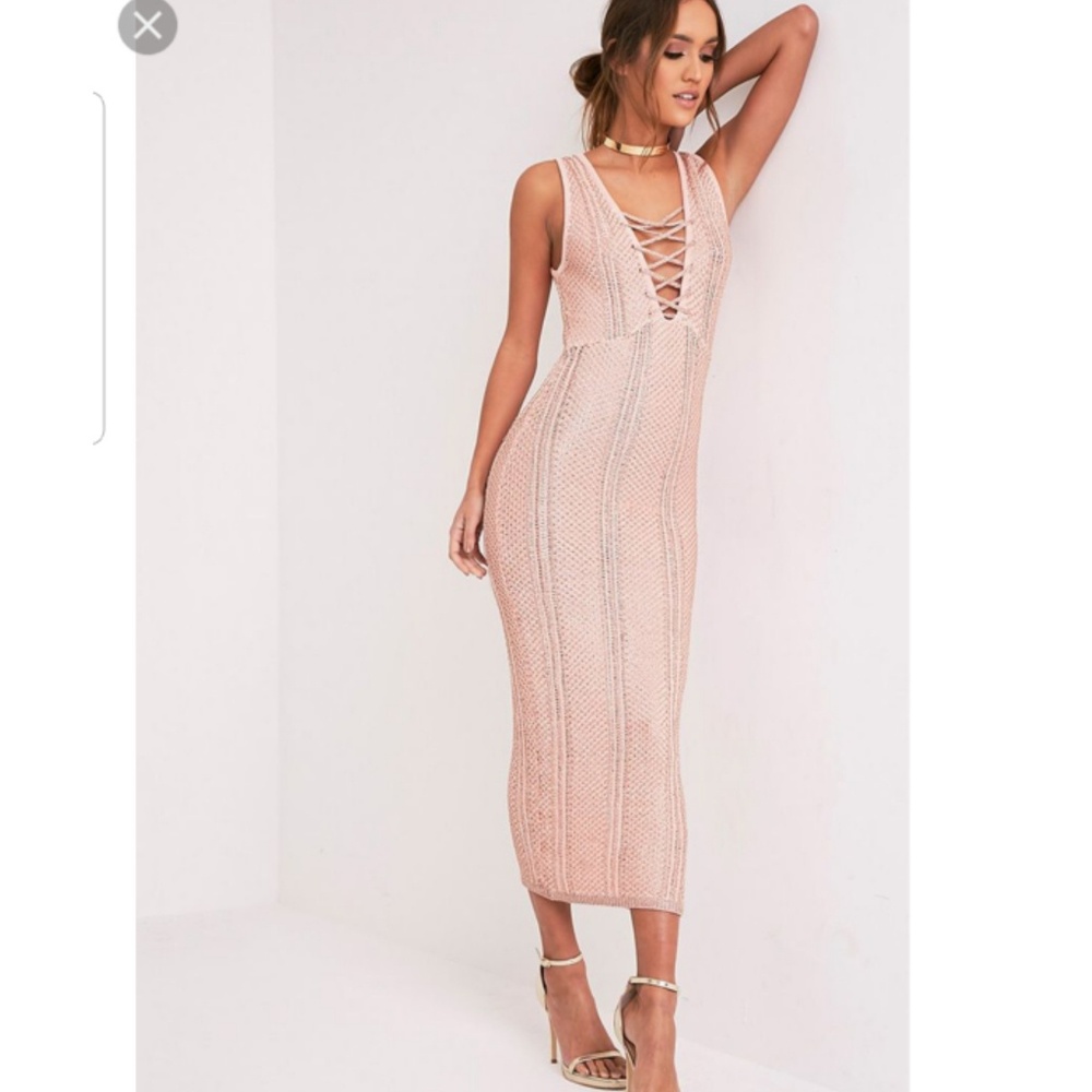 Fashionova pretty little thing blush knit dress s